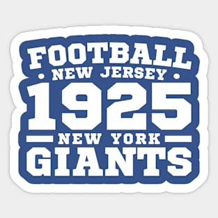 Football New Jersey 1925 New York Giants Sticker